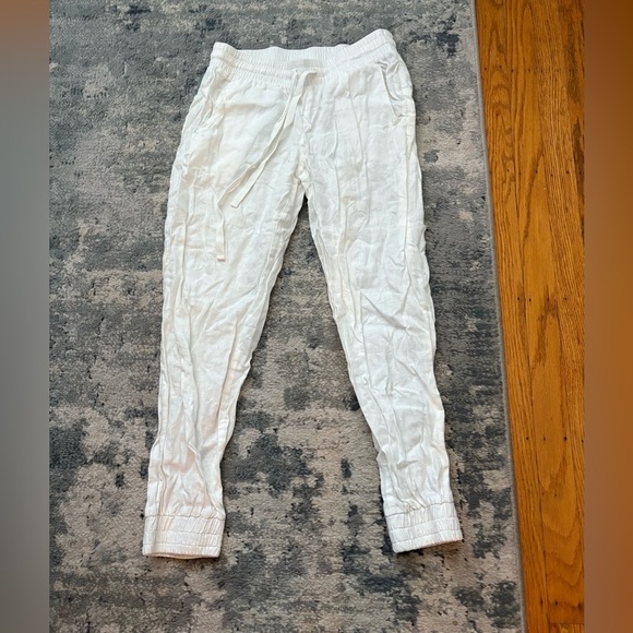 Cloth & Stone for Anthropologie Linen Joggers, SZ XS, White - Picture 1 of 4